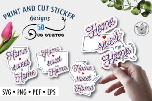 Download Home Sweet Home Us States Stickers Svg Creativefabrica